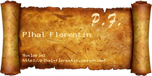 Plhal Florentin névjegykártya